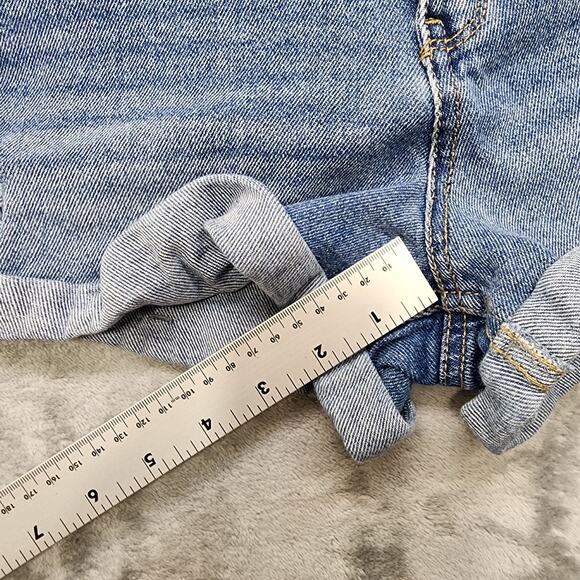 Rewash Jean Shorts Womens 11/30 Blue Super High Rise Mom Cuffed Distressed - Picture 11 of 13